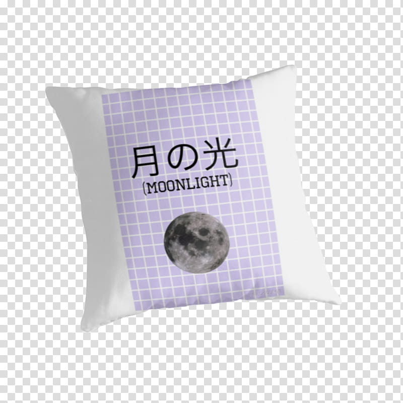 , white and purple moonlight-printed throw pillow transparent background PNG clipart