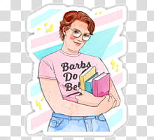 Stranger Things Stickers , woman in pink shirt transparent background PNG clipart