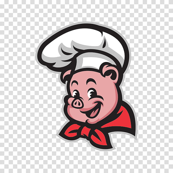 Pig, Chef, Cooking, Cartoon, Head, Cheek, Sticker, Smile transparent background PNG clipart