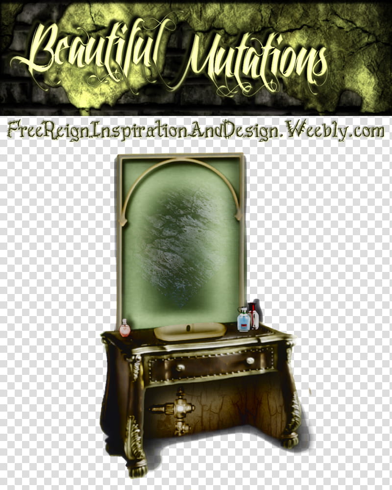 Beautiful Mutations Full Green Vanity FreeBee, brown wooden vanity mirror transparent background PNG clipart