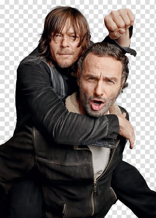 Andrew Lincoln and Norman Reedus ,  transparent background PNG clipart