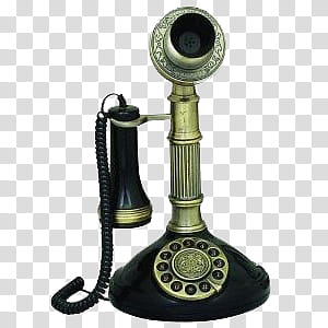 Old times , brown and black candlestick telephone transparent background PNG clipart
