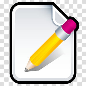 Sleek XP Basic Icons, Document Write, yellow pencil and paper transparent background PNG clipart