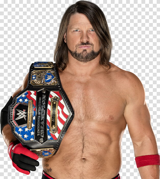 AJ Styles  NEW US Champ transparent background PNG clipart