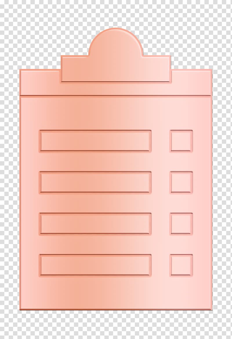Business and Office icon List icon Tasks icon, Pink, Rectangle, Paper Product, Peach transparent background PNG clipart