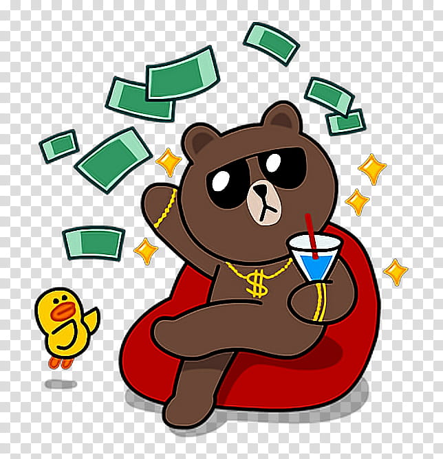 Friends, Line Friends, Sticker, Cony, Bear, Messaging Apps, PicsArt Studio, Telegram transparent background PNG clipart