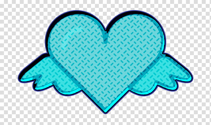 heart icon valentines icon wings icon, Turquoise, Aqua, Azure, Teal, Symbol transparent background PNG clipart