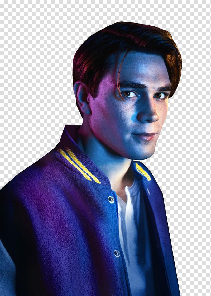 Riverdale , man wearing blue jacket transparent background PNG clipart