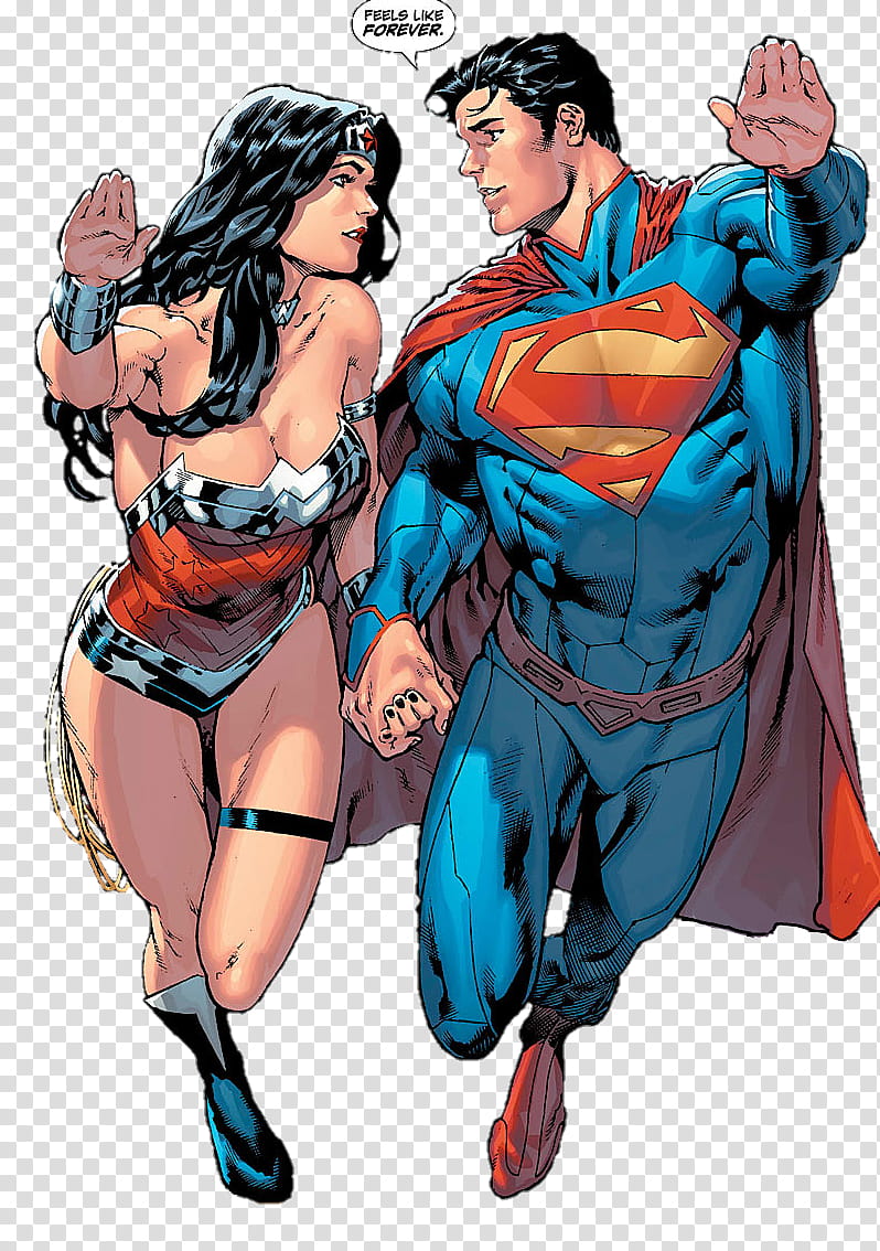 New  superman and wonder woman transparent background PNG clipart