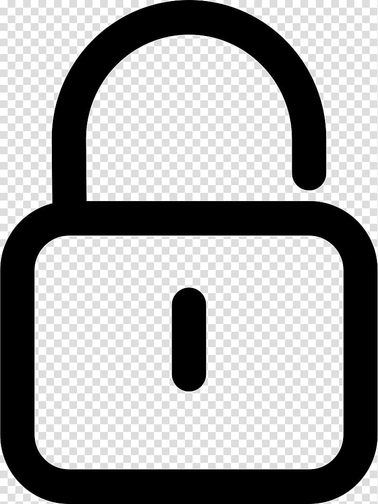 Padlock, Encryption, Security, Password, User Interface, Line, Area, Black And White transparent background PNG clipart