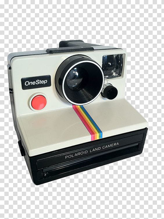 Camera , white and black Polaroid One Step instant camera transparent background PNG clipart