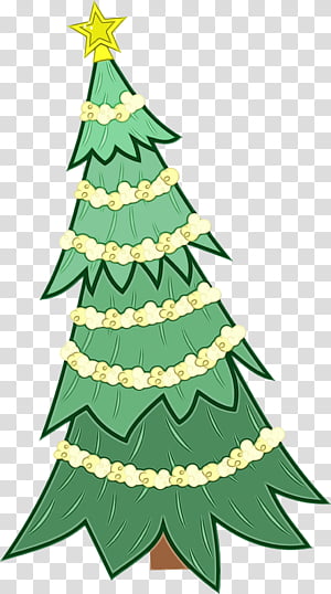 Christmas tree, Watercolor, Paint, Wet Ink, Colorado Spruce, Christmas Decoration, Oregon Pine, Green transparent background PNG clipart thumbnail