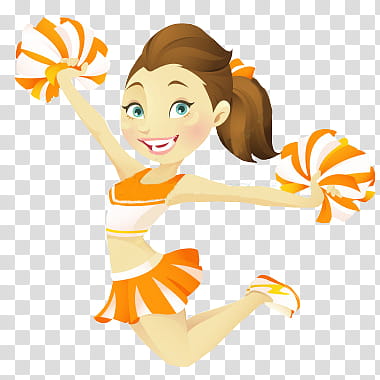 Nenitas AbriiEdiciones, smiling woman doing cheerdance move illustration transparent background PNG clipart