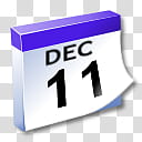WinXP ICal, Dec  calendar illustration transparent background PNG clipart