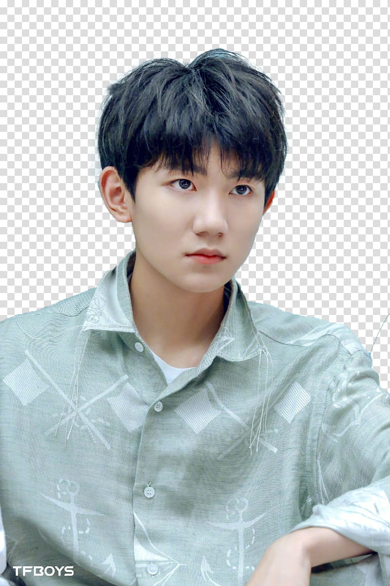 Share  TFBOYS, man wearing green button-up shirt transparent background PNG clipart