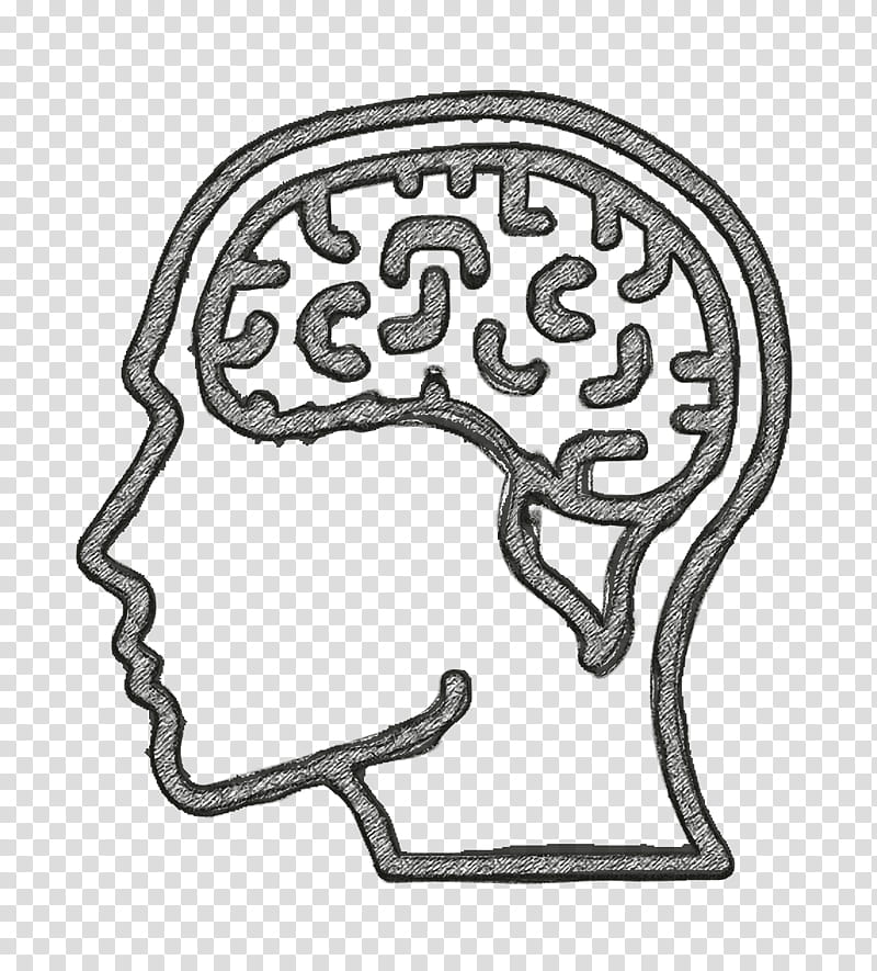 Human mind icon Brain icon, Head, Line Art transparent background PNG clipart