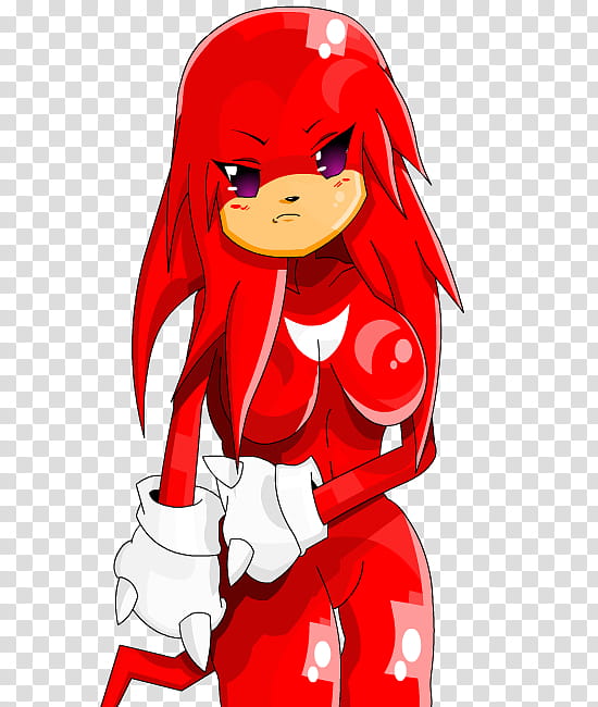 Female Knuckles, girl anime character in red suit illustration transparent ...