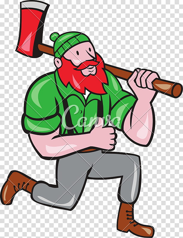 Christmas Poster, Paul Bunyan, Lumberjack, Cartoon, Drawing, Axe, Christmas Elf, Santa Claus transparent background PNG clipart