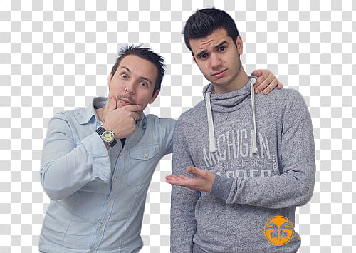 Willy Alex, man standing beside man in gray drawstring hoodie transparent background PNG clipart