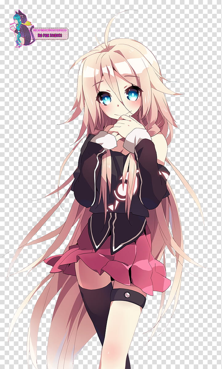 IA Render, female anime character wearing brown and pink dress transparent background PNG clipart