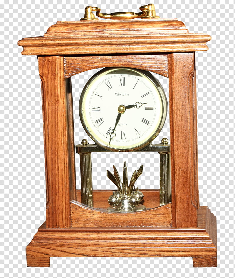 Cutout Clock , brown wooden anniversary clock at : transparent background PNG clipart