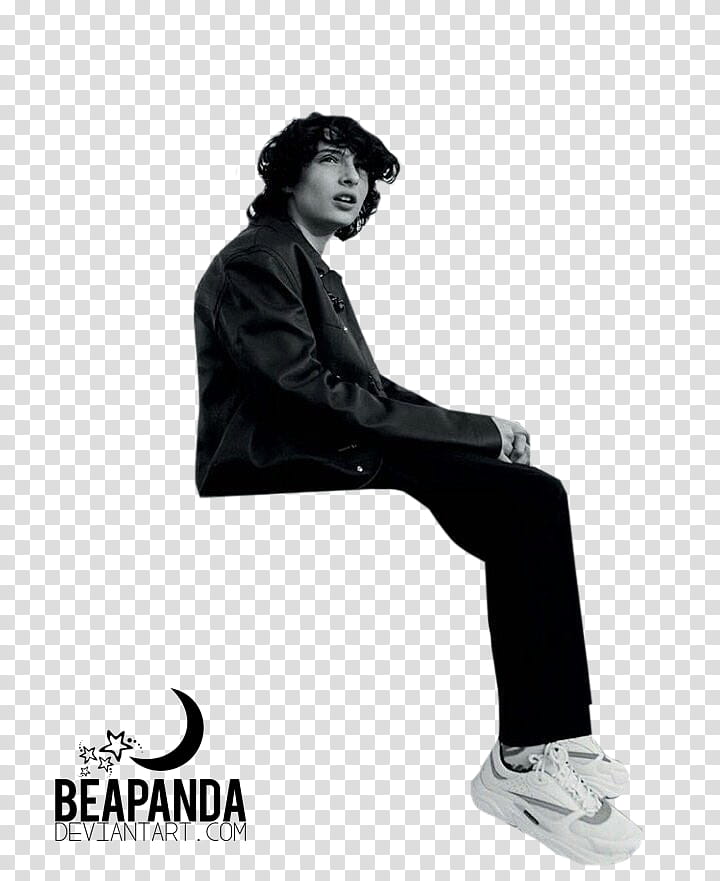 Finn Wolfhard, grayscale of man wearing suit jacket transparent background PNG clipart