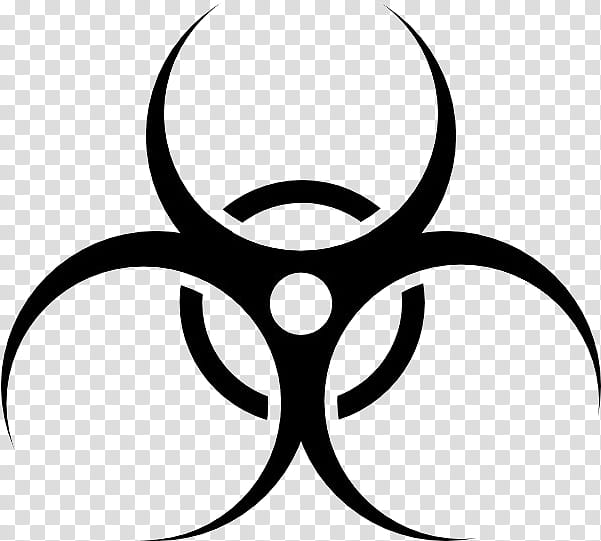 Biological Hazard Line Art, Hazard Symbol, Sign, Toxin, Logo, Cybergoth, Blackandwhite, Symmetry transparent background PNG clipart