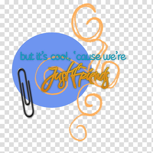 Jonas Brothers, yellow and blue but it's cool 'cause we're just friends text transparent background PNG clipart