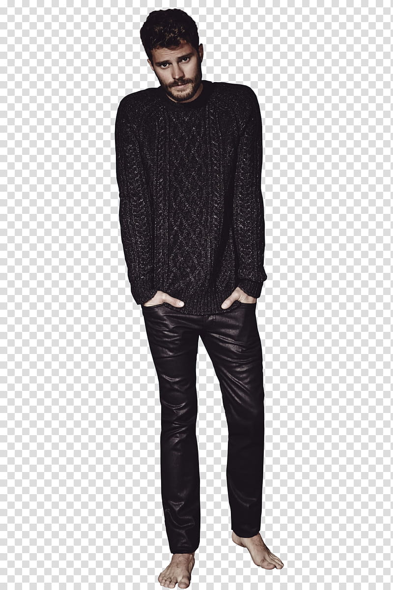 Jamie Dornan, Jamie Dorman in black sweater transparent background PNG clipart