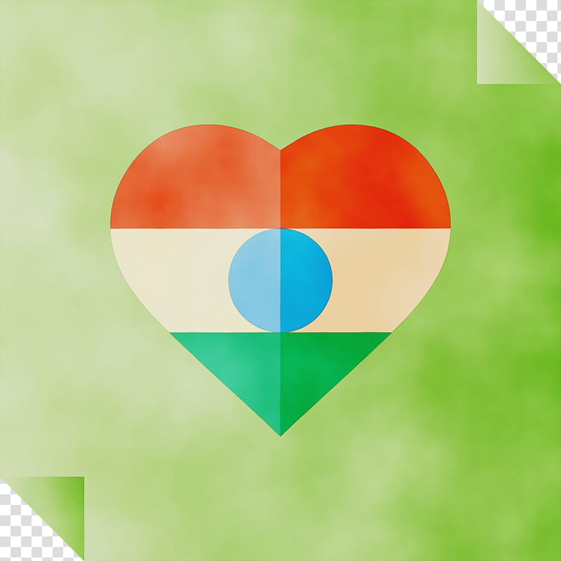 green heart flag circle colorfulness, India Republic Day, India Independence Day, Watercolor, Paint, Wet Ink, Symmetry transparent background PNG clipart