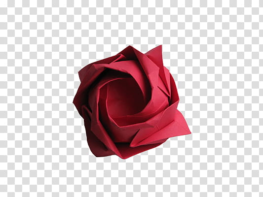 Origami, red rose flower decor transparent background PNG clipart