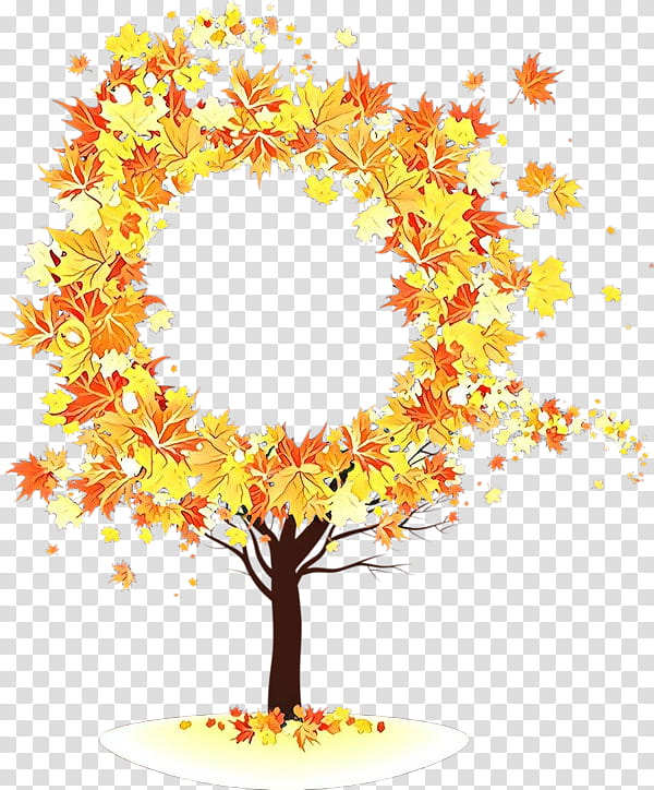 Autumn Tree, Cartoon, Frames, BORDERS AND FRAMES, Autumn Leaf Color, Yellow, Orange, Plant transparent background PNG clipart