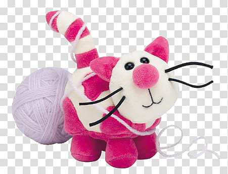 General Objects Brushes, pink and white cat plush toy transparent background PNG clipart