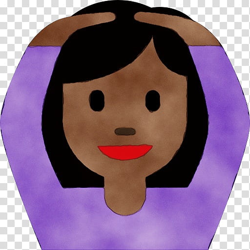 face facial expression cartoon nose violet, Watercolor, Paint, Wet Ink, Purple, Cheek, Black Hair, Brown Hair transparent background PNG clipart