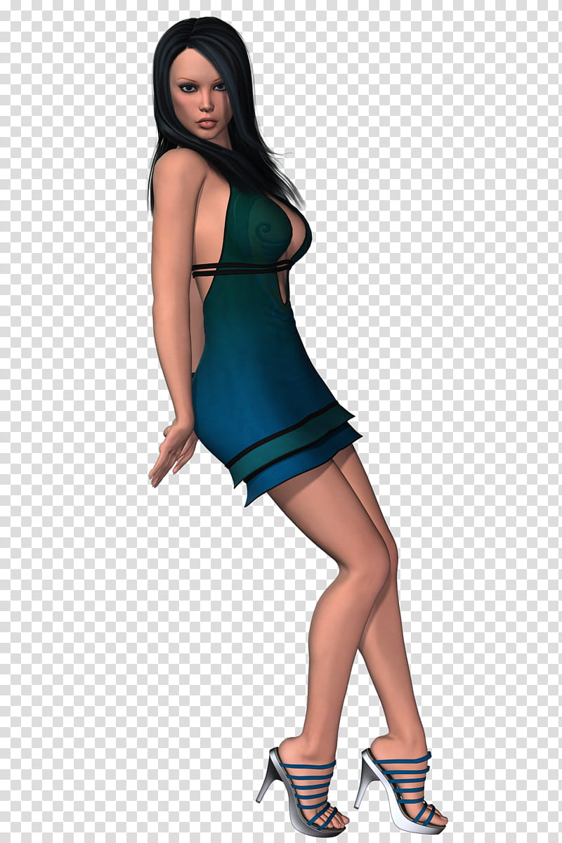 Female , woman wearing halter dress transparent background PNG clipart