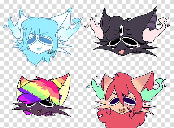 Icy, Void, Loony, and Ali |YCHs| transparent background PNG clipart