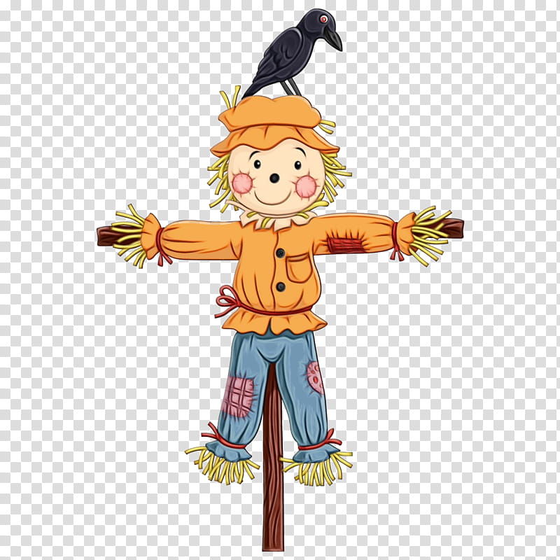 cartoon scarecrow costume piñata, Watercolor, Paint, Wet Ink, Cartoon transparent background PNG clipart