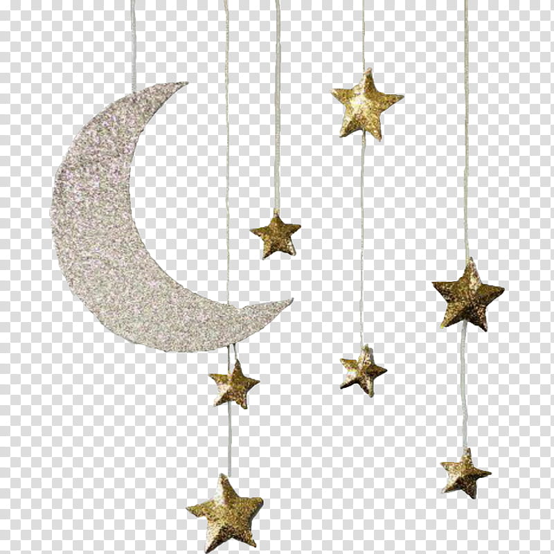 Cloudy Day Nubes, gray moon and stars decors transparent background PNG clipart