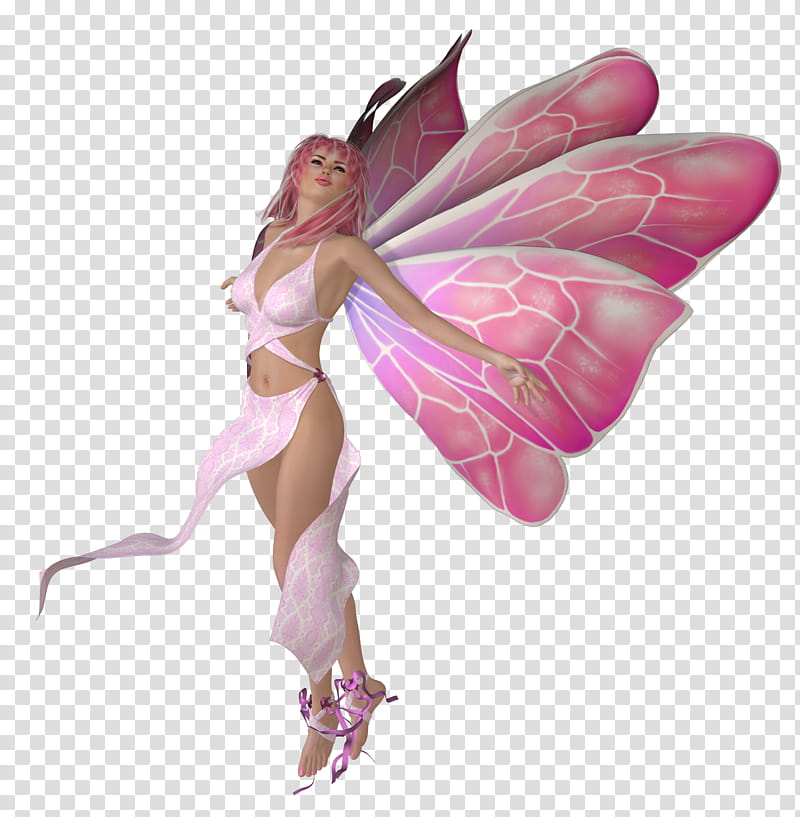 Think Pink Fairies, pink fairy illustration transparent background PNG clipart