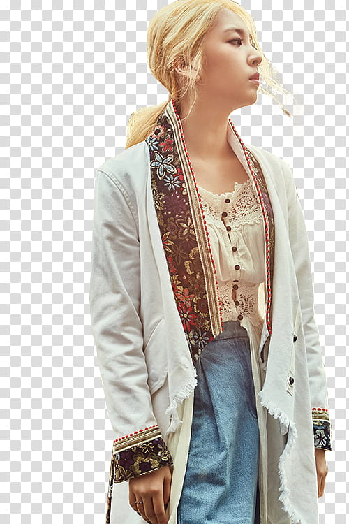 K A R D, woman in white cardigan and white top transparent background PNG clipart