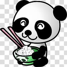 panda carrying bowl of food transparent background PNG clipart