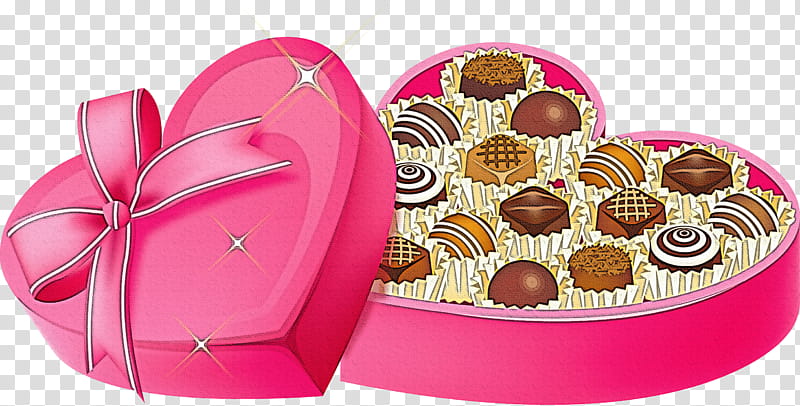 Chocolate, Giri Choco, Honmei Choco, Pink, Food, Heart, Praline, Baking Cup transparent background PNG clipart