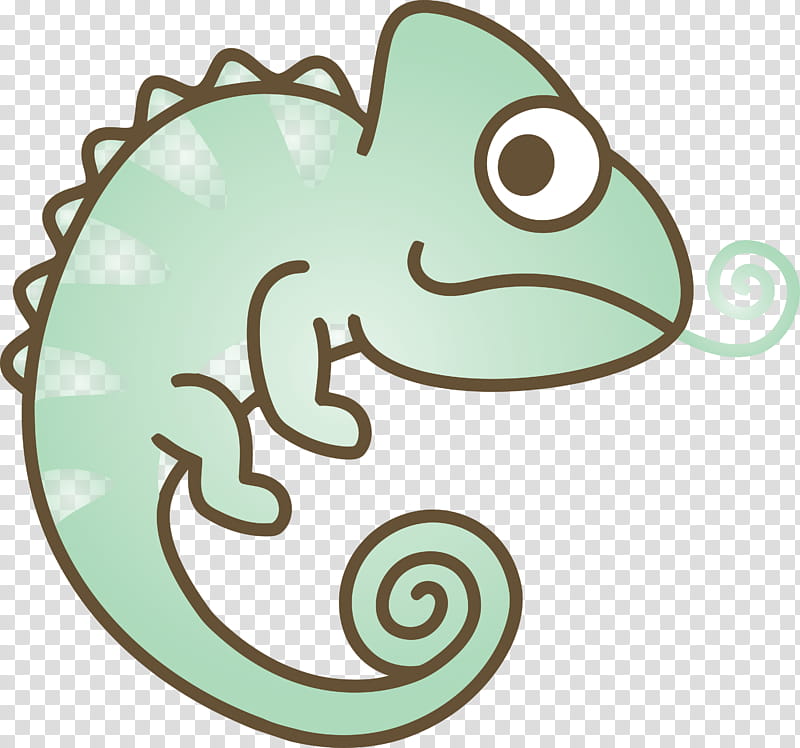 green aqua turquoise cartoon chameleon, Cute Chameleon, Reptile, Sticker, Lizard, Scaled Reptile transparent background PNG clipart