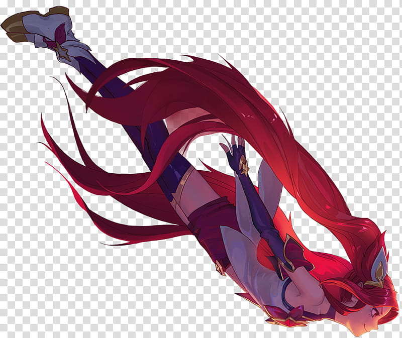Star Guardian Jinx Render League of Legends, red-haired female anime character transparent background PNG clipart