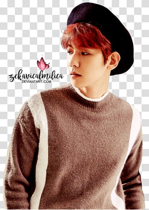 Baekhyun 17 Season s Greetings, man in gray sweatshirt transparent background PNG clipart thumbnail