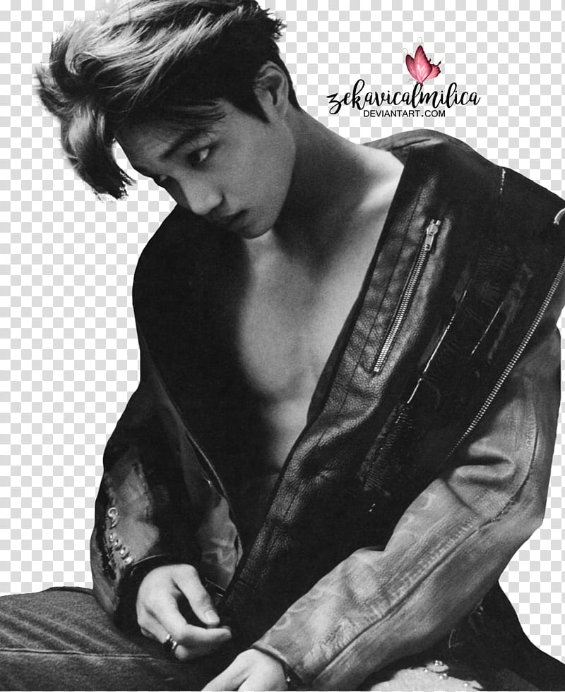 EXO Kai Vogue, EXO-K Kai zipping his jacket transparent background PNG clipart