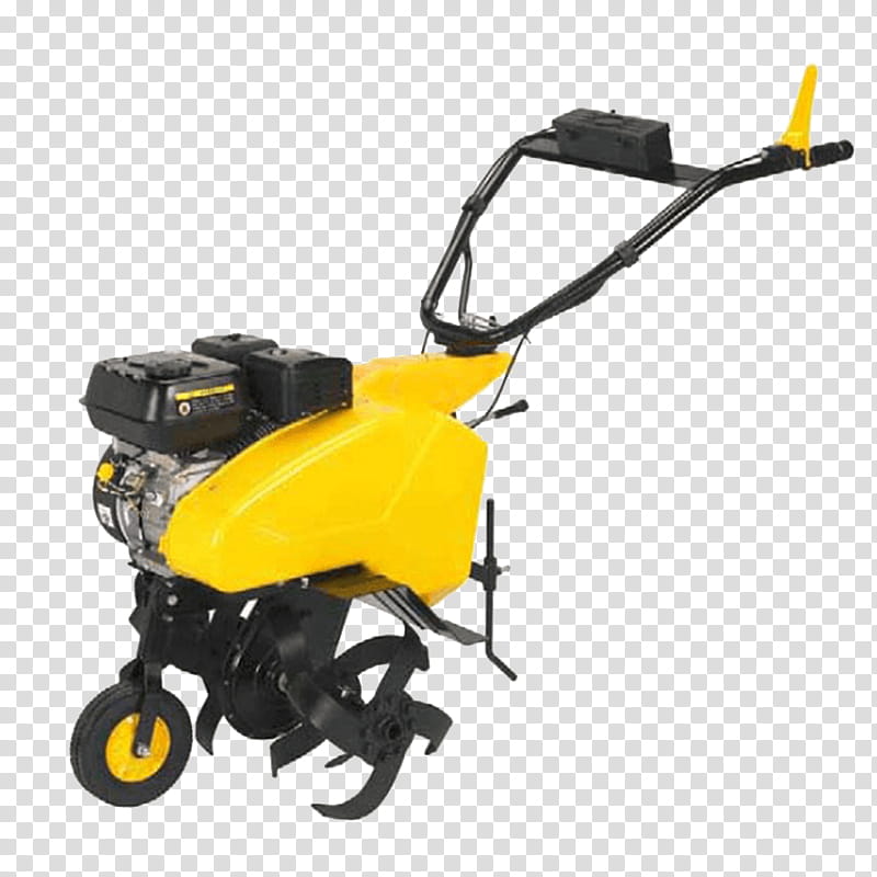 Cultivator Yellow, Twowheel Tractor, Motoaixada, Tiller, Agriculture, Tillage, Tool, Gardening, Weeder, Cub Cadet transparent background PNG clipart