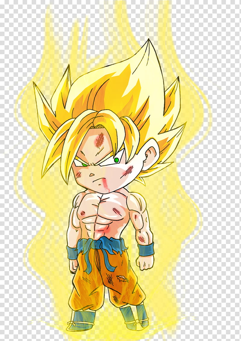 Dragon Ball Z chibis , chbi_goku_turns_ssj_by_vejit-dafl icon transparent background PNG clipart