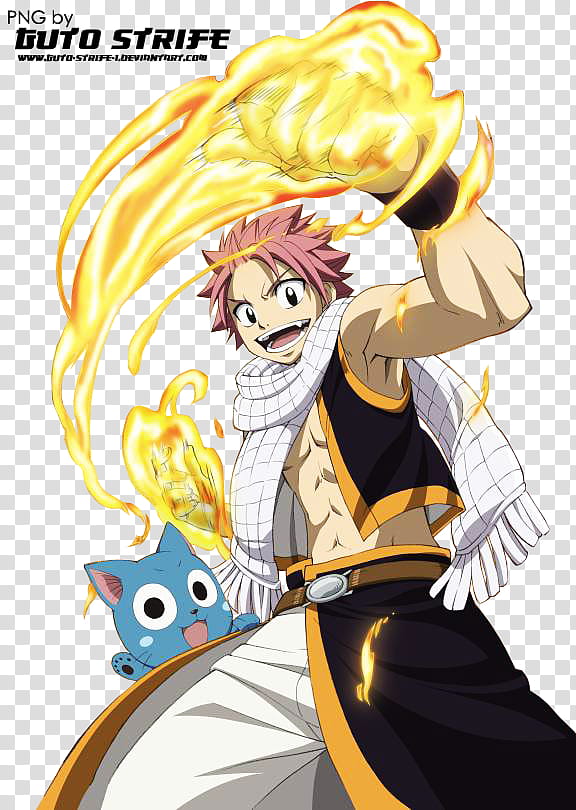 Fairy Tail  Natsu Happy, Guto Strife transparent background PNG clipart