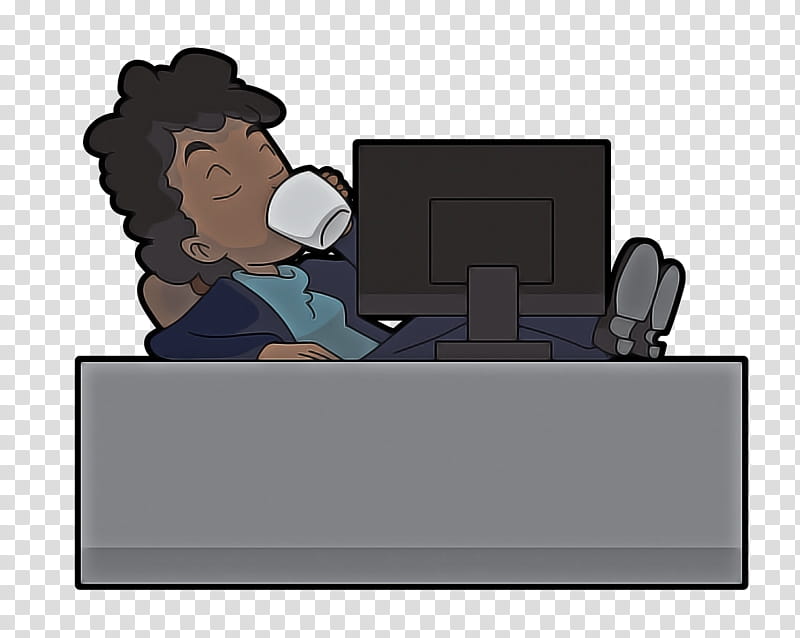 cartoon computer monitor accessory animation furniture desk, Cartoon transparent background PNG clipart
